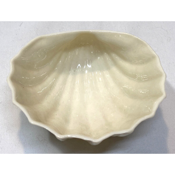 Belleek Irish Porcelain Shell Dish Sugar Bowl Green Mark 1950s - Picture 4 of 6